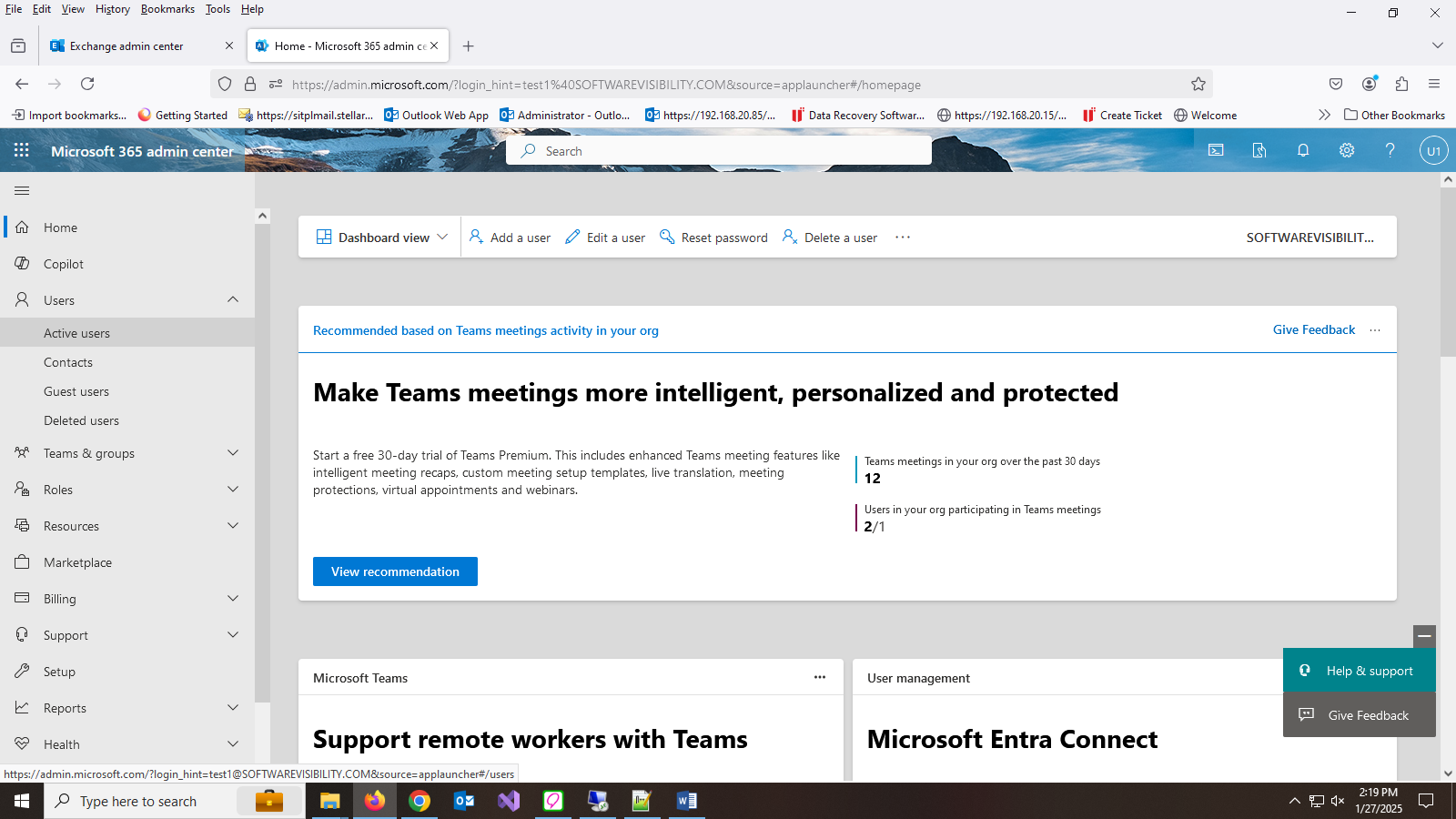 Select Users and click on Active users.